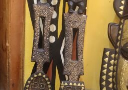 Decorative Mahogany and Brass Fork and Spoon