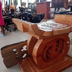 Hand-Carved Wooden Stool