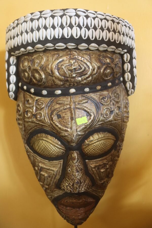 Brass Copper and Cowrie Mask