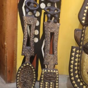 Decorative Mahogany and Brass Fork and Spoon