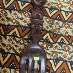 Handmade Wooven Fork with Carved Face
