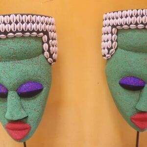 Intricate Beaded Tafari Mask (Pair)