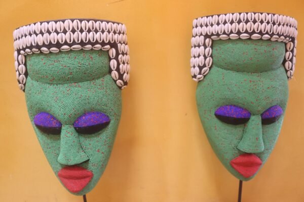 Intricate Beaded Tafari Mask (Pair)